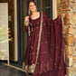 Morani`s Maroon Anarkali Premium Suit Set