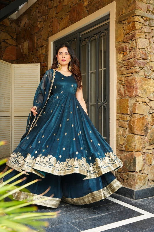 Morlo`s  Rama Anarkali Premium Suit Set