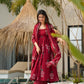 Isabella's Pure Cotton Anarkali Style Plazzo Suit Set