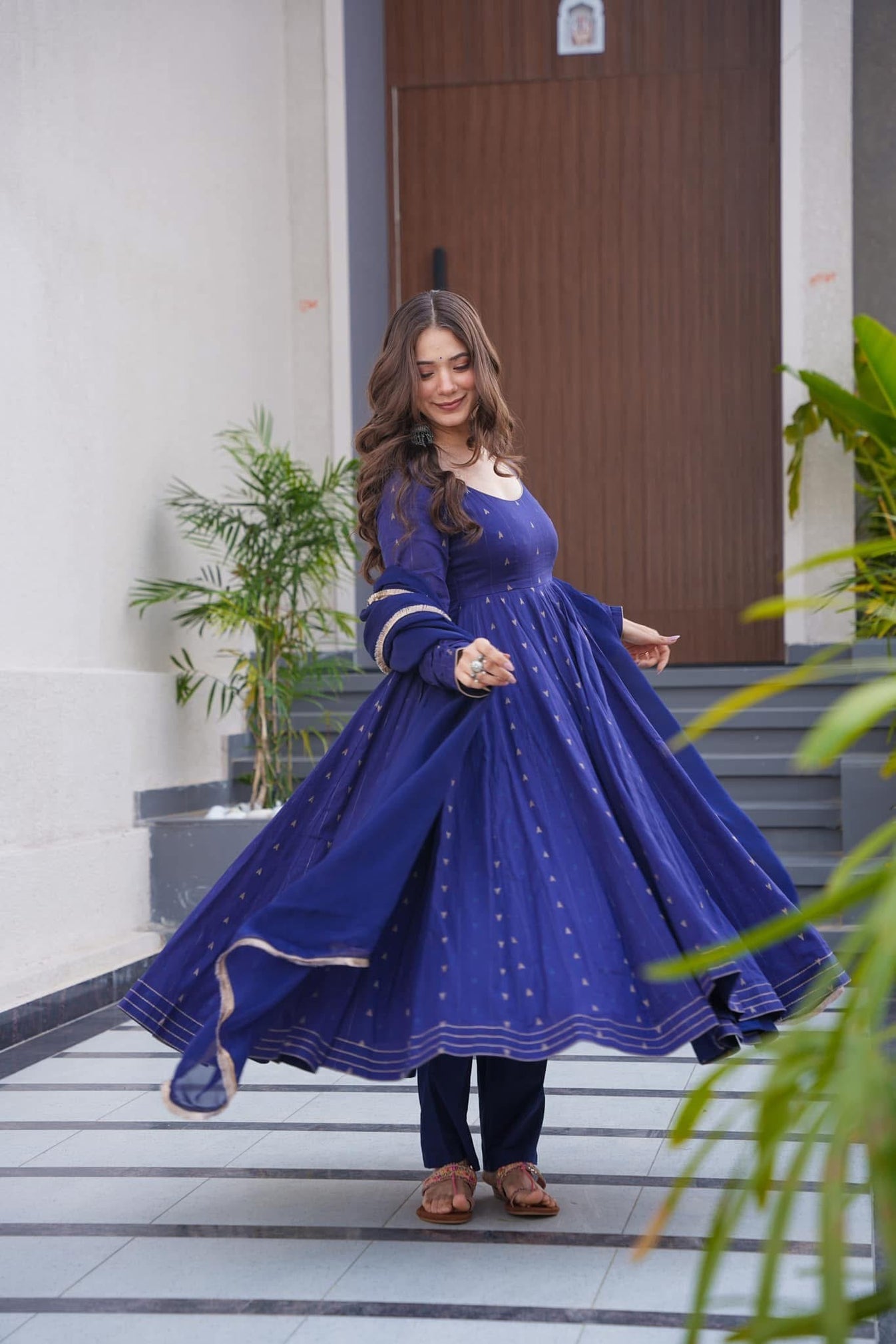 Kaira's Pure Cotton Enkar Dori Style Plazzo Suit Set