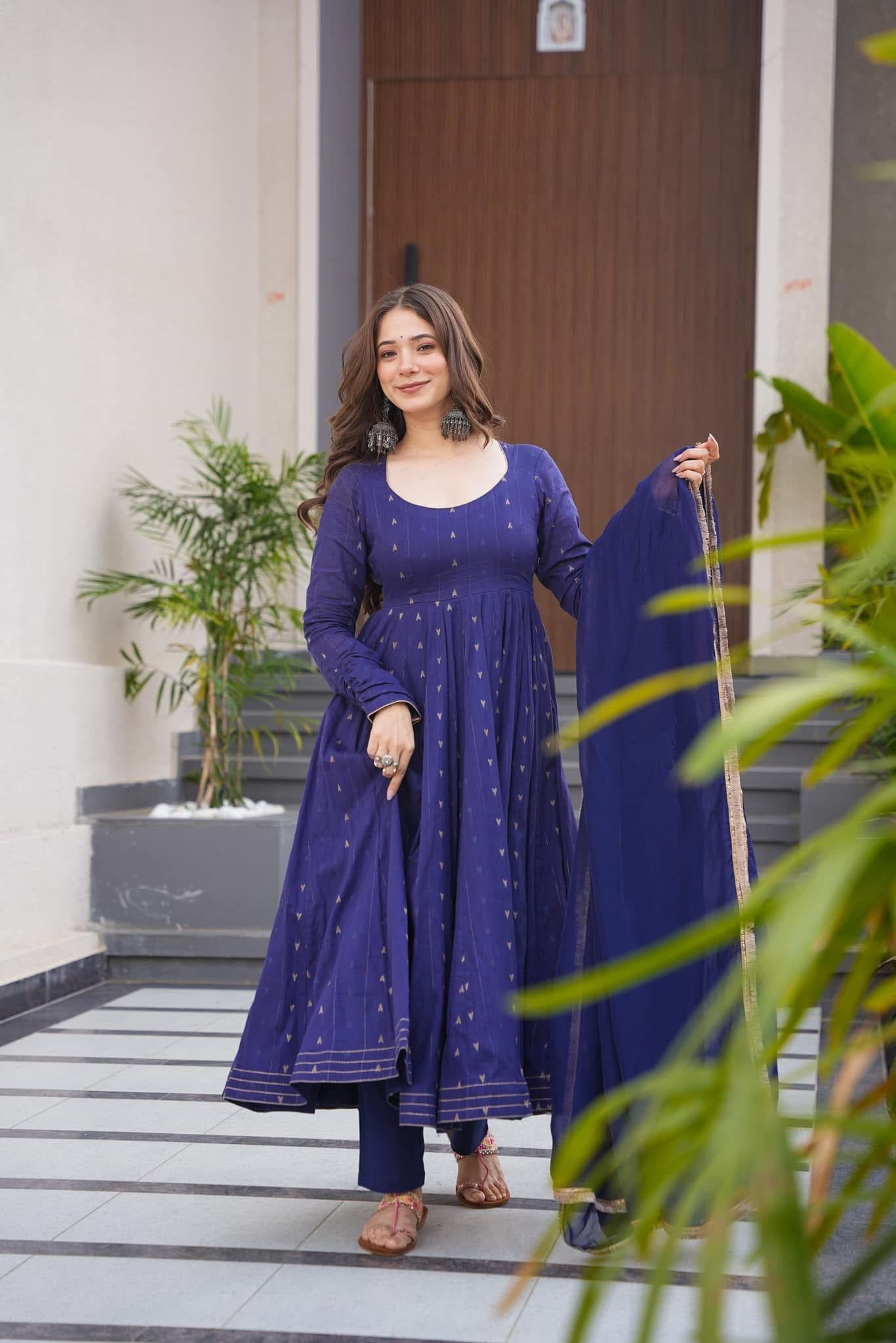 Kaira's Pure Cotton Enkar Dori Style Plazzo Suit Set