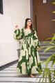 Kaira's' Green Havy Maslin Cotton Gown