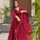 Kaira's Pure Cotton Anarkali Style Plazzo Suit Set