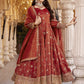 Zainab  Rust cosmo Anarkali Suit Set