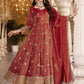 Zainab  Rust cosmo Anarkali Suit Set