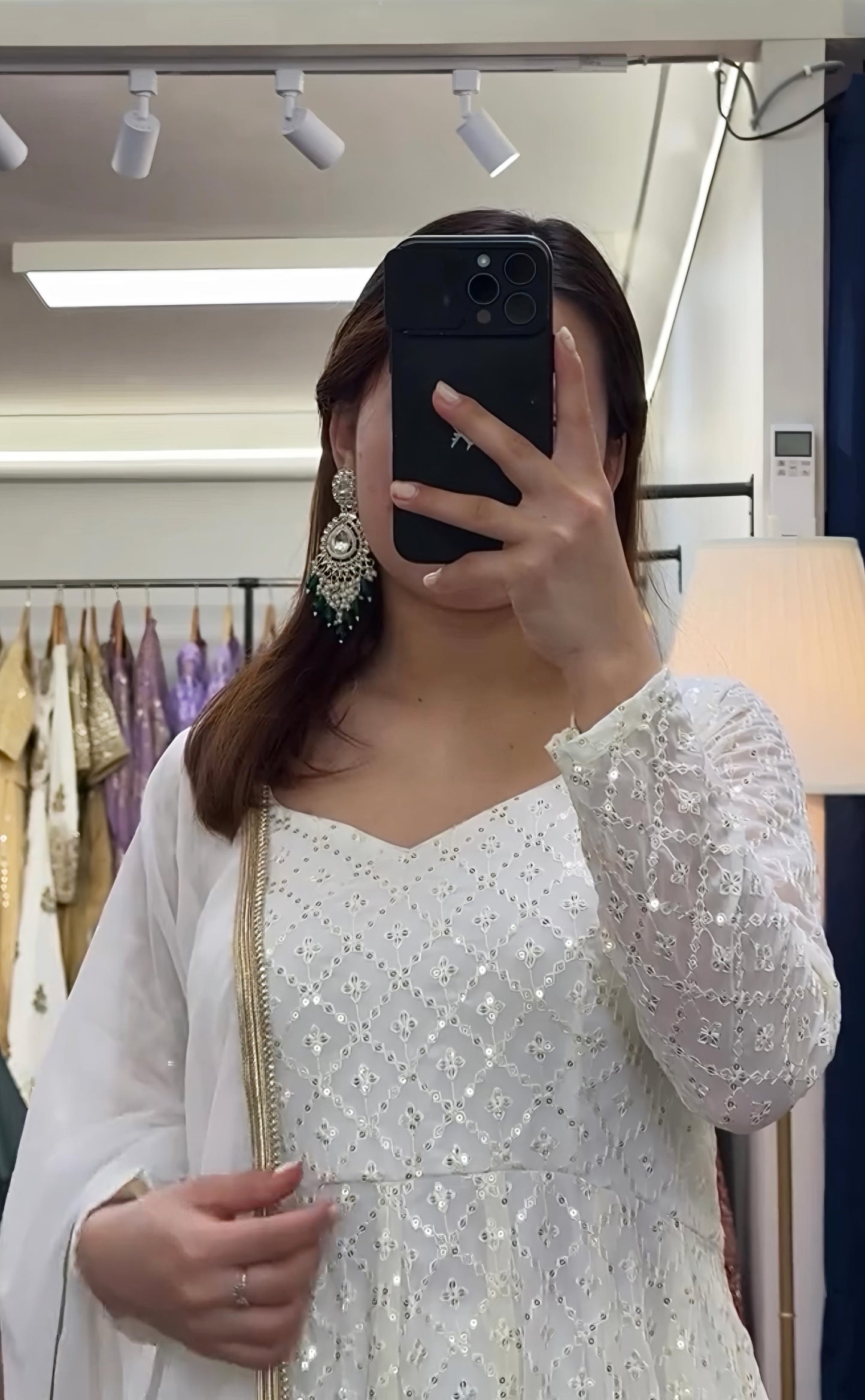 Makhamali Sequins Work Gown pent and duptta suit set