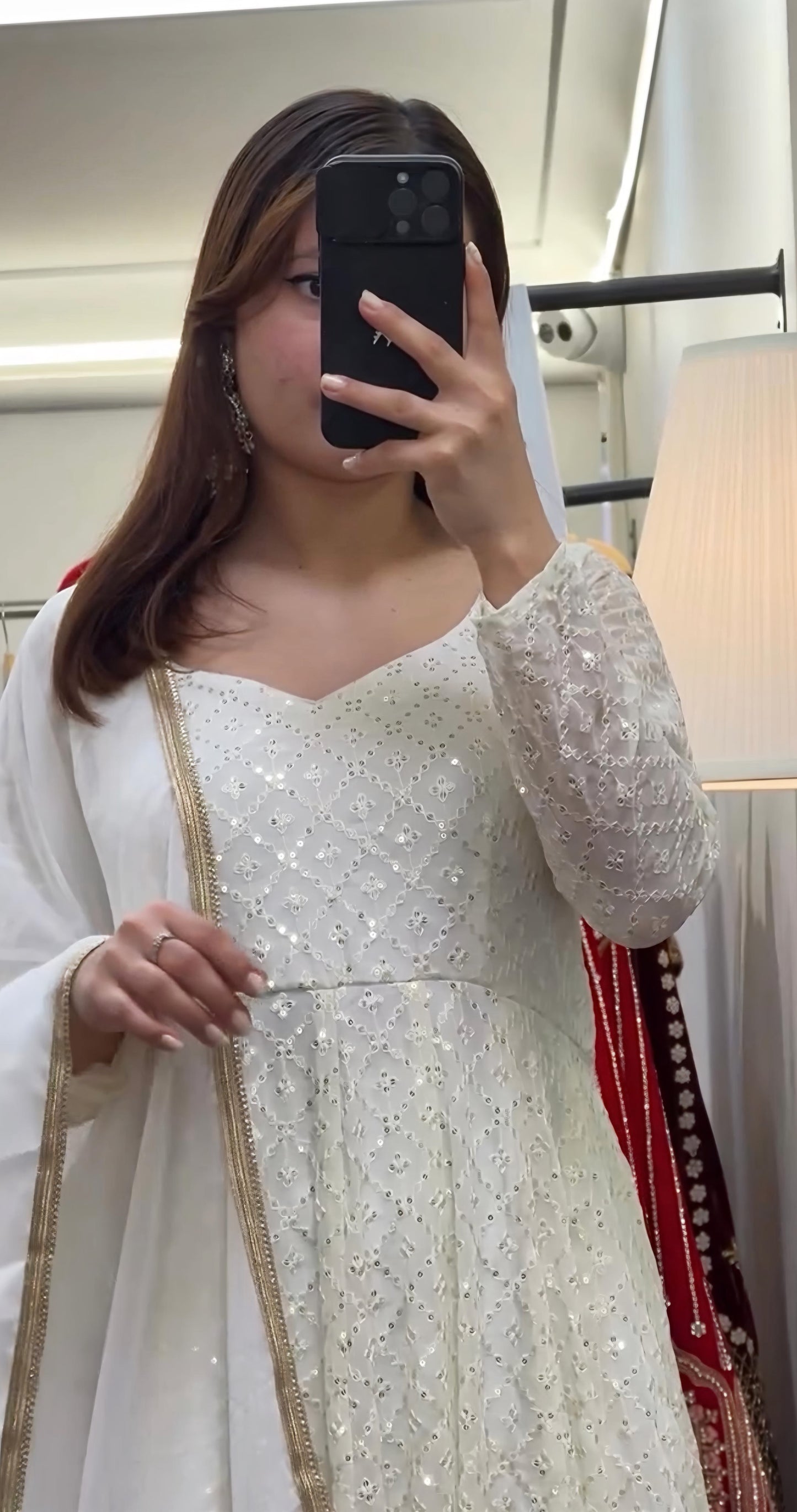 Makhamali Sequins Work Gown pent and duptta suit set