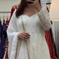 Makhamali Sequins Work Gown pent and duptta suit set