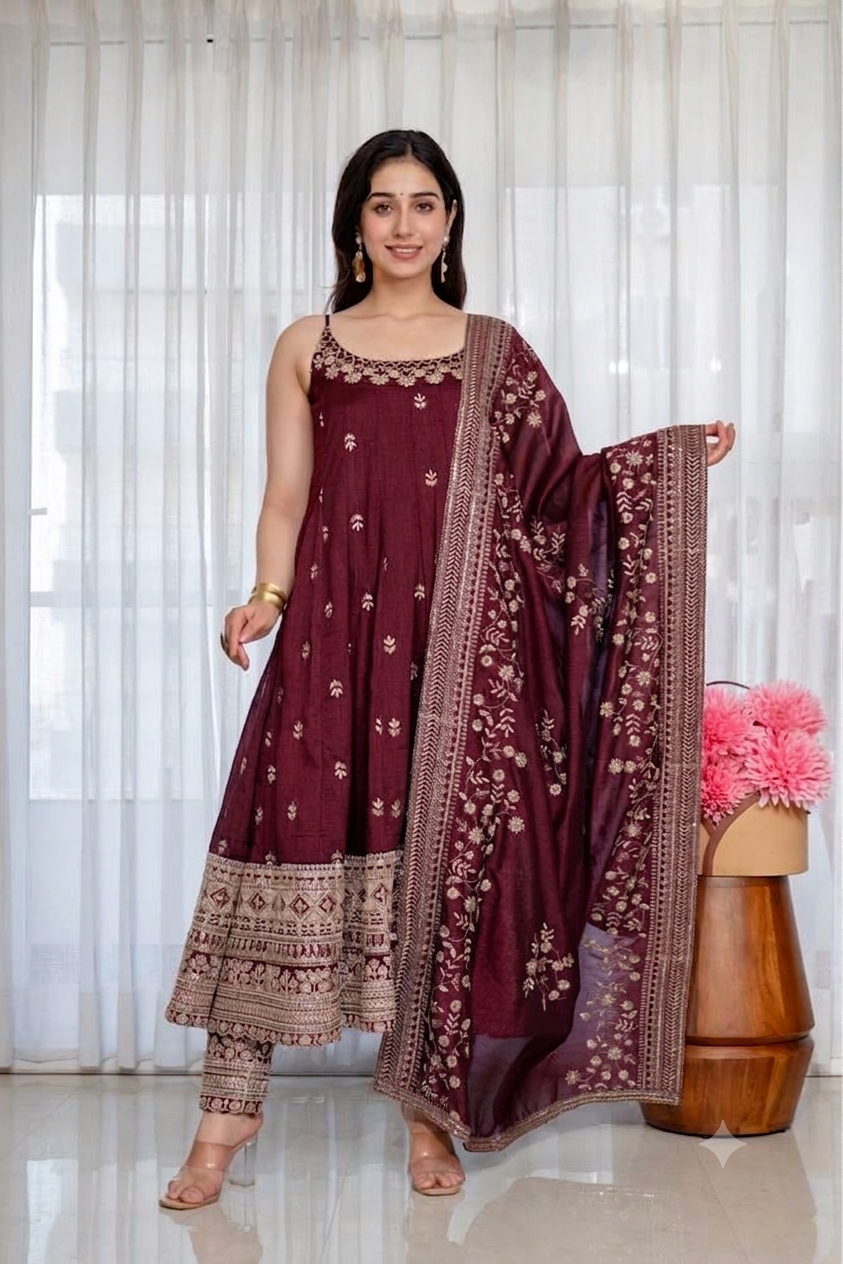 Alveera Vichitra Silk Febric Suit Set