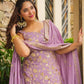 Nazakat Lavender Solid Sharara Set