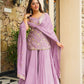 Nazakat Lavender Solid Sharara Set
