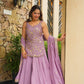 Nazakat Lavender Solid Sharara Set