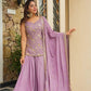 Nazakat Lavender Solid Sharara Set