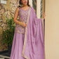 Nazakat Lavender Solid Sharara Set