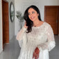Shahnaz's Lakhnawi  White Premium Anarkali Suit Set