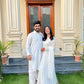 Shahnaz's Lakhnawi  White Premium Anarkali Suit Set