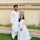 Shahnaz's Lakhnawi  White Premium Anarkali Suit Set