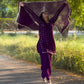 Panjaban`s Purple Dhoti Suit Set
