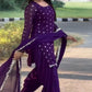 Panjaban`s Purple Dhoti Suit Set