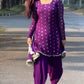 Panjaban`s Purple Dhoti Suit Set