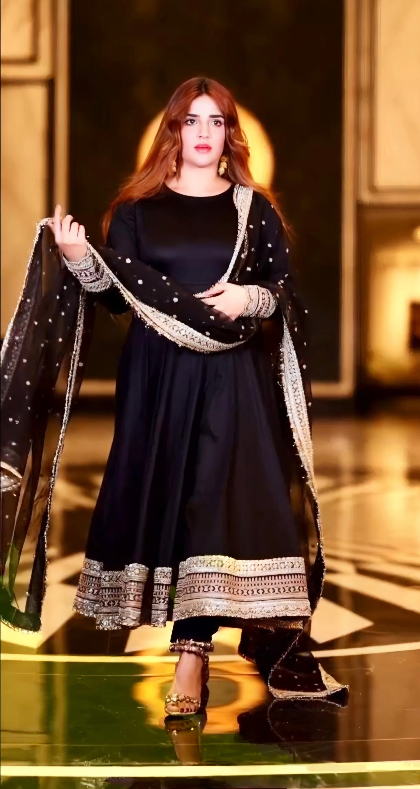 Mahira`s Rayon Cotton Black Suit Set