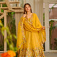 Firdoss Yellow Elegant Anarkali Suit Set