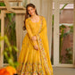 Firdoss Yellow Elegant Anarkali Suit Set