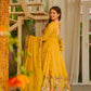 Firdoss Yellow Elegant Anarkali Suit Set