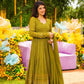 METHI YELLOW NIGHT STAR EMBROIDERED GEORGETTE SUIT SET TD-120