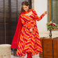 ORANGE LEHERIYA SUIT SET