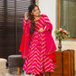 PINK LEHERIYA ORGANZA SUIT SET