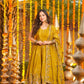 Yellow Floral Anarkali Suit Set