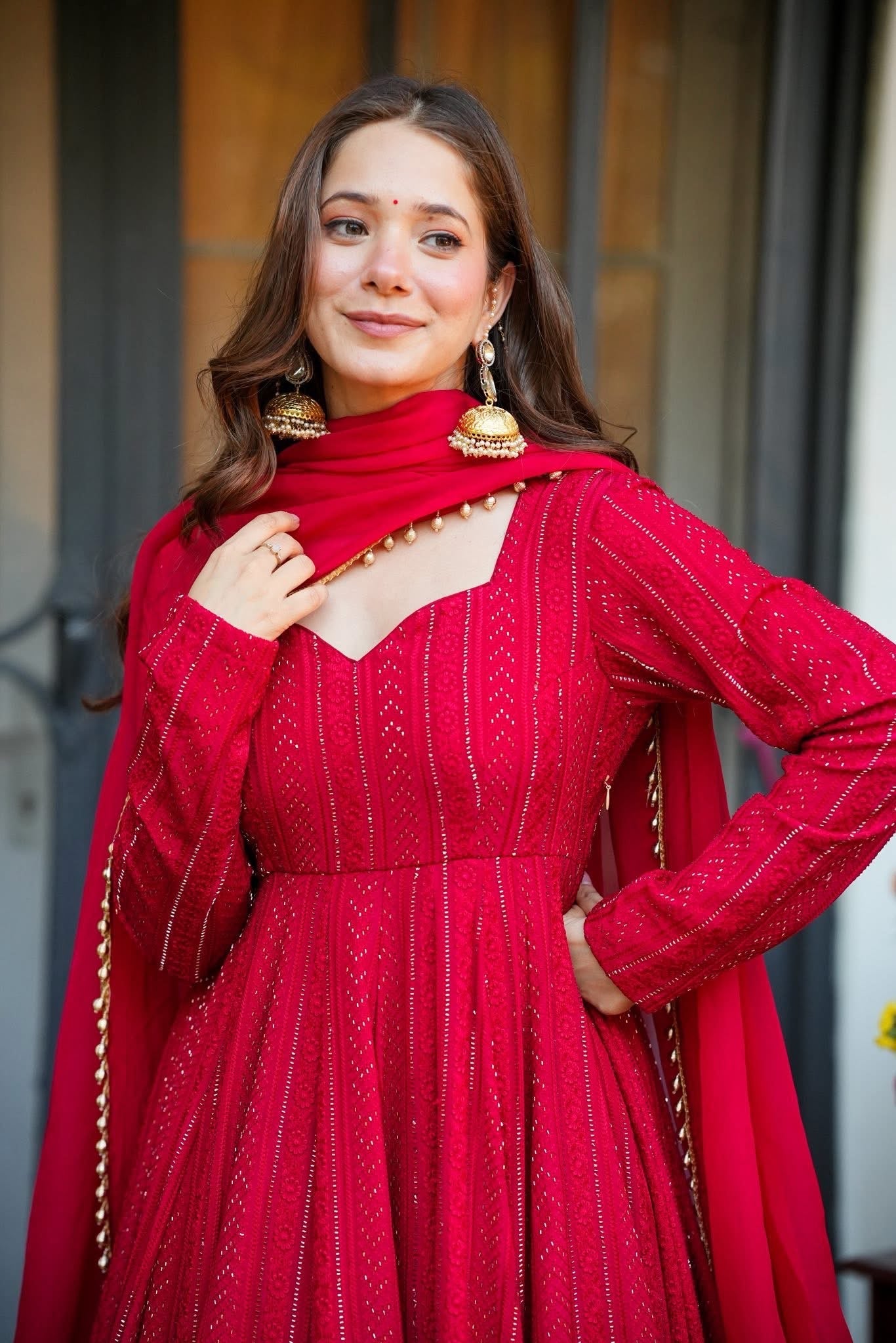 Rushika Lala Pink Elegant Anarkali Suit Set