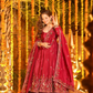 Red Floral Anarkali Suit Set