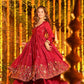 Red Floral Anarkali Suit Set