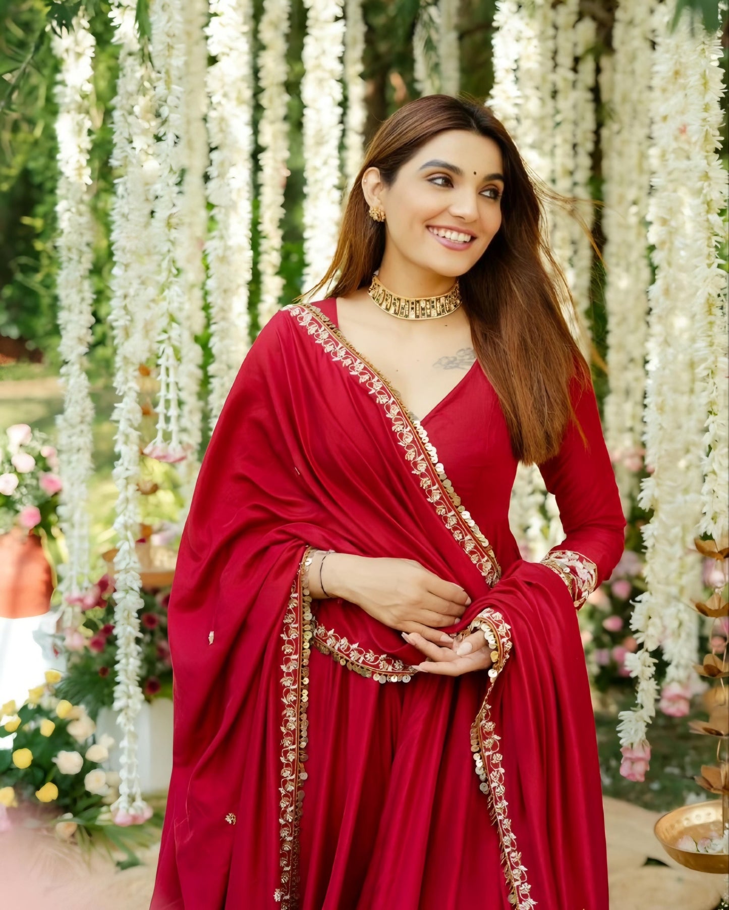RIMI'S RED COLOUR TRENDING ANARKALI SET