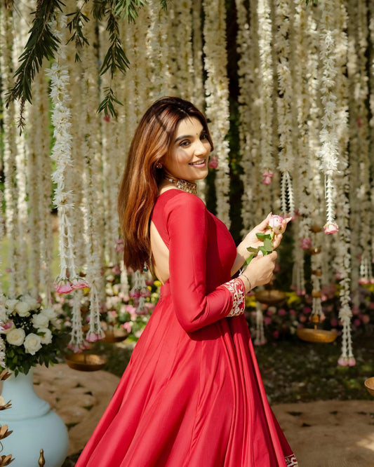RIMI'S RED COLOUR TRENDING ANARKALI SET