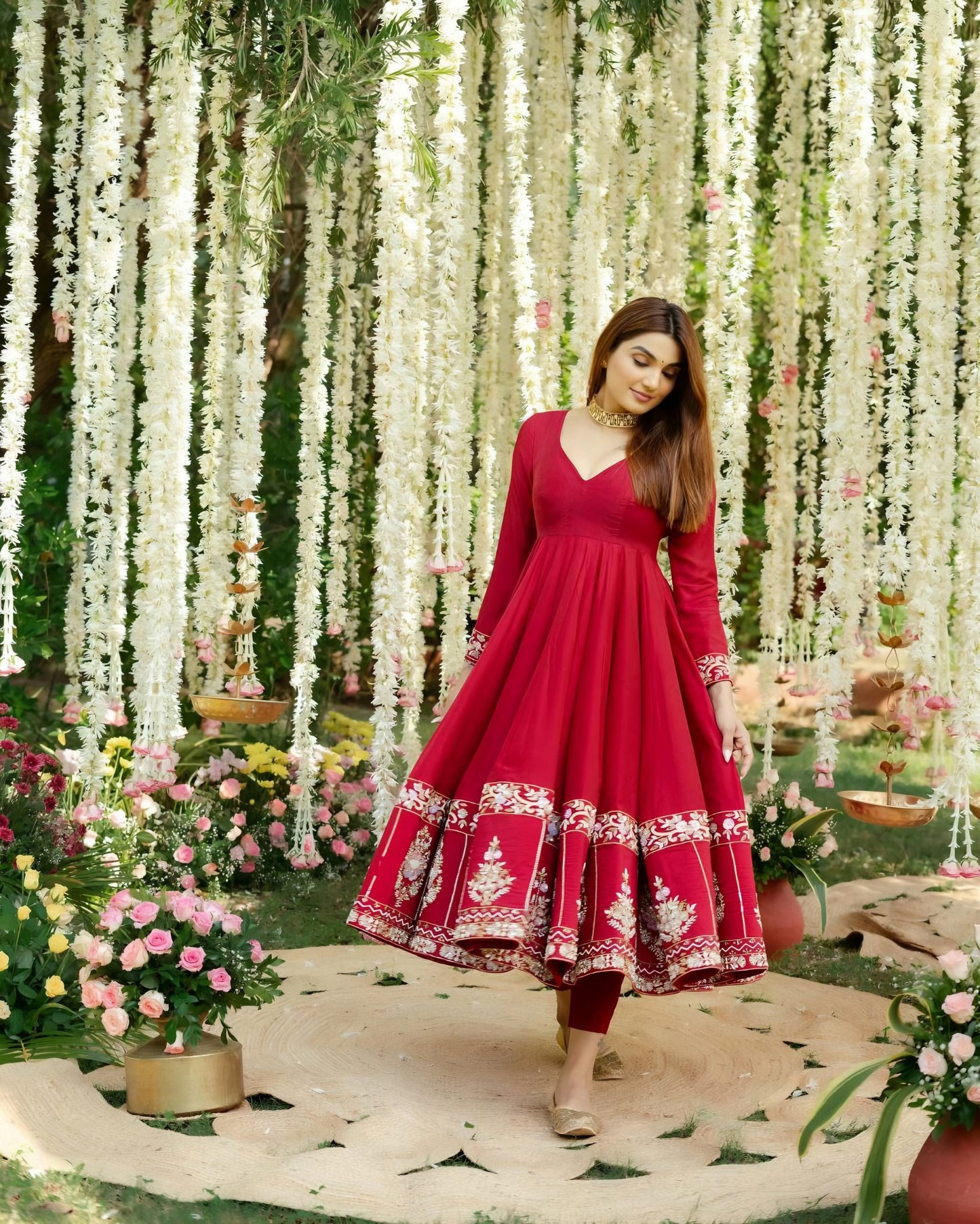 RIMI'S RED COLOUR TRENDING ANARKALI SET