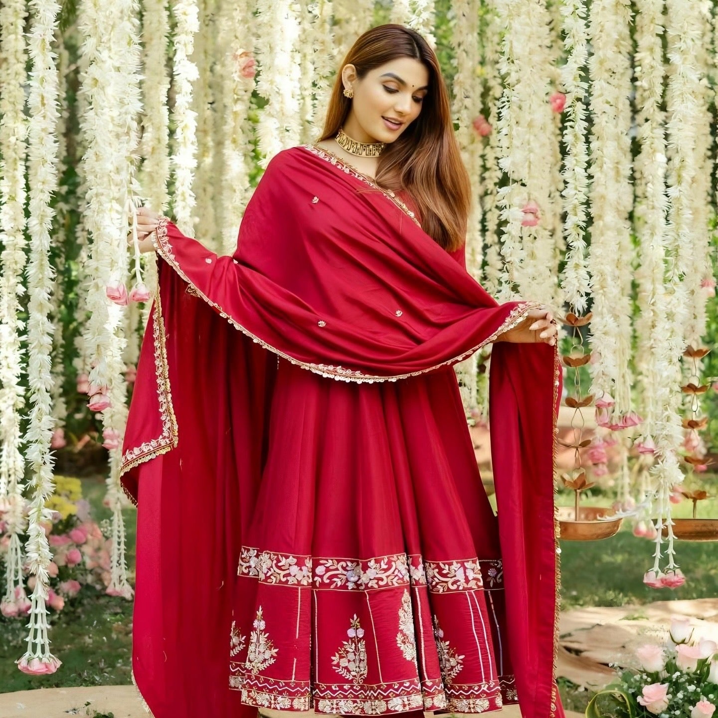 RIMI'S RED COLOUR TRENDING ANARKALI SET