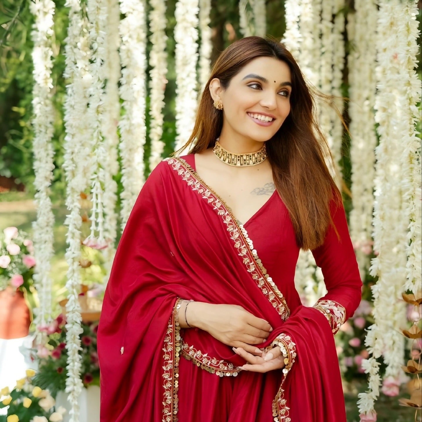 RIMI'S RED COLOUR TRENDING ANARKALI SET