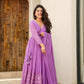 PURPLE  READYMADE KALI-CUT  ANARKALI SUIT SET -td-151