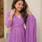 PURPLE  READYMADE KALI-CUT  ANARKALI SUIT SET -td-151