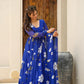 BLUE FLORAL GEORGETTE SET