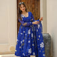 BLUE FLORAL GEORGETTE SET