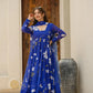 BLUE FLORAL GEORGETTE SET