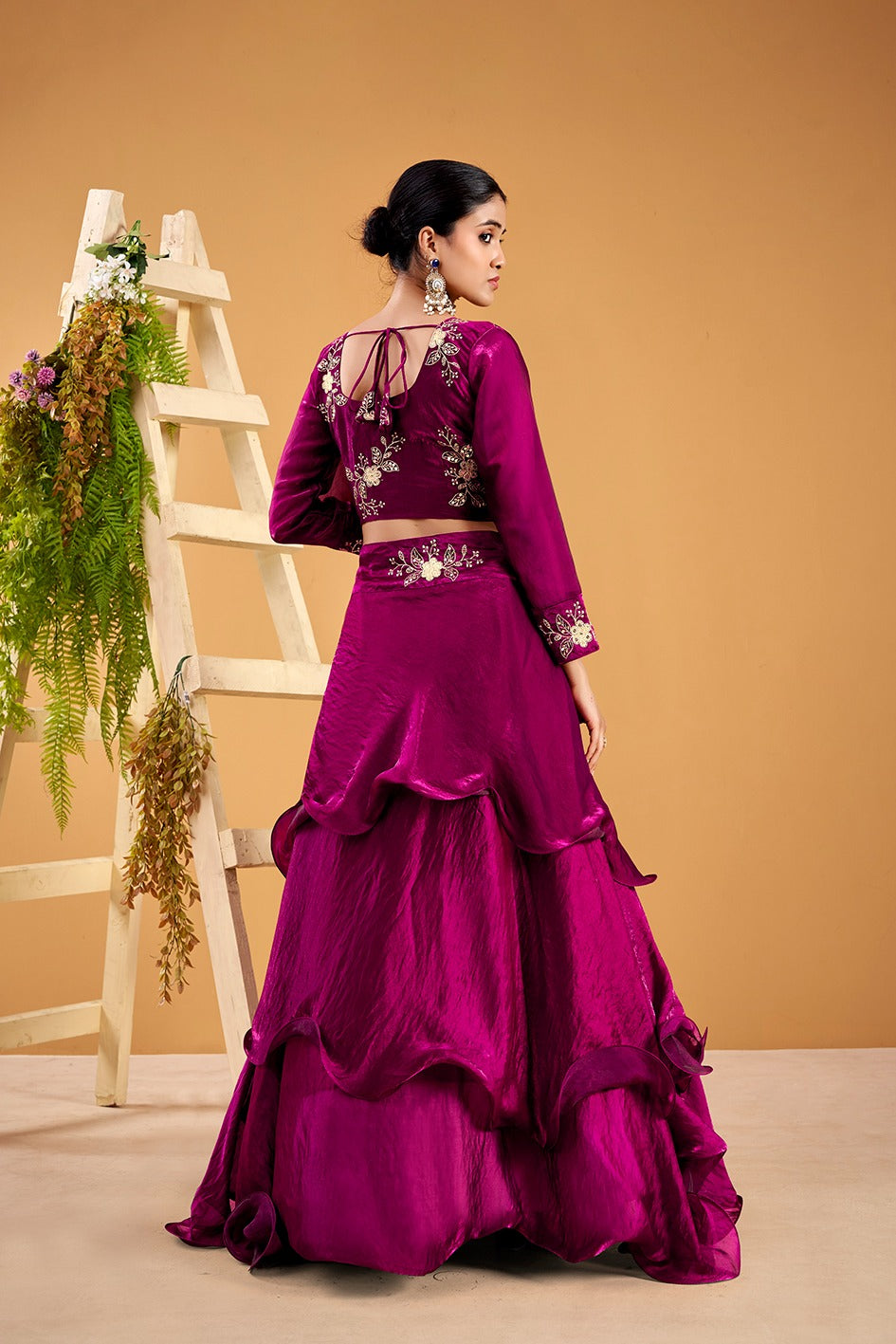 Heavy Traditional Crop Top Lengha With Peplon With  Six Color