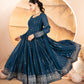 RAKHI'S RAMA COLOURED ANARKALI SUIT SET.