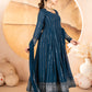 RAKHI'S RAMA COLOURED ANARKALI SUIT SET.
