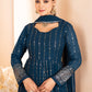 RAKHI'S RAMA COLOURED ANARKALI SUIT SET.