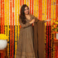 CHOCLATE STAR EMBROIDERED GEORGETTE SUIT SET TD-120